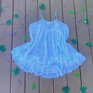 VS white and blue ribbon pastel coquette ruffled babydoll dress